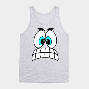 Angry Funny Face Cartoon Emoji Tank Top